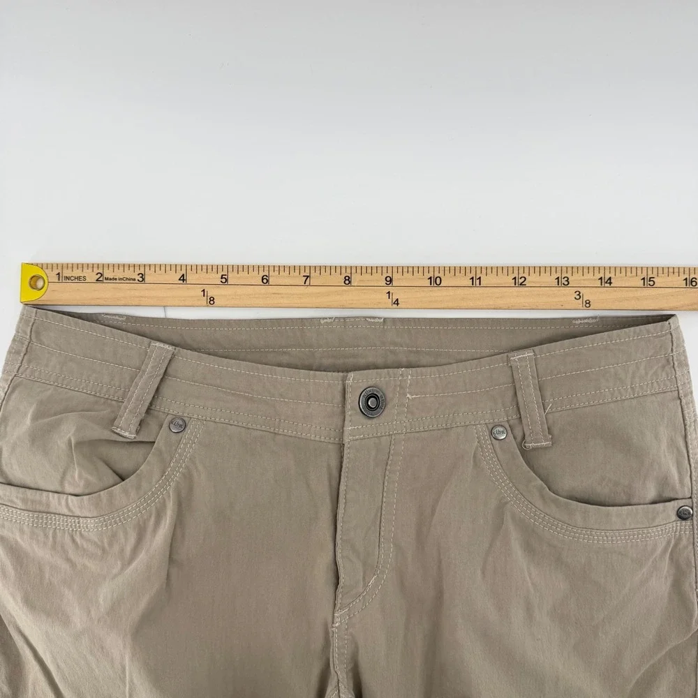 KUHL Cargo Hiking Pants Womens 8 Long Khaki Utility Tan Roll Up Stretch Outdoor